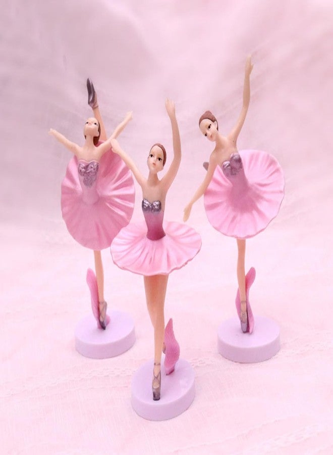 Spiaty Polyvinyl Chloride Ballet Dancing Girl Home, Car and Office Decor Figurine (Small, Pink, Set of 3) - Image 1